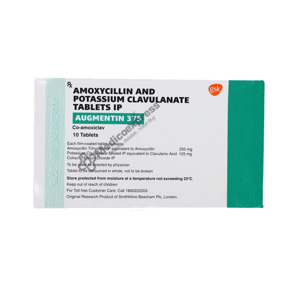 Augmentin 375mg Strip Of 10 Tablets
