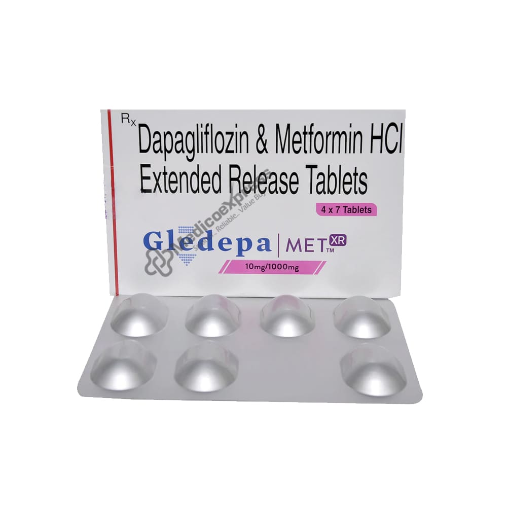 Gledepa Met Xr 10 mg/1000 mg Tablet 7's
