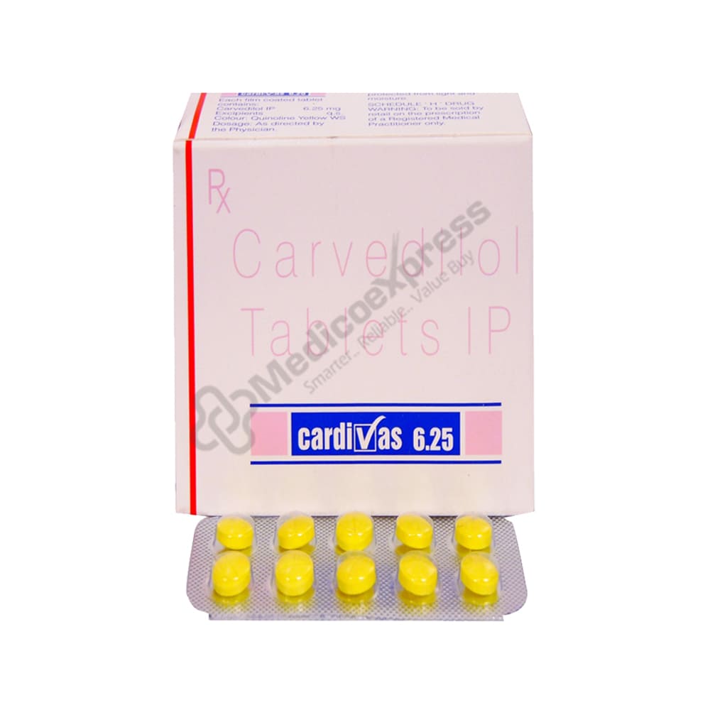 Cardivas 6.25mg Tablet 10'S