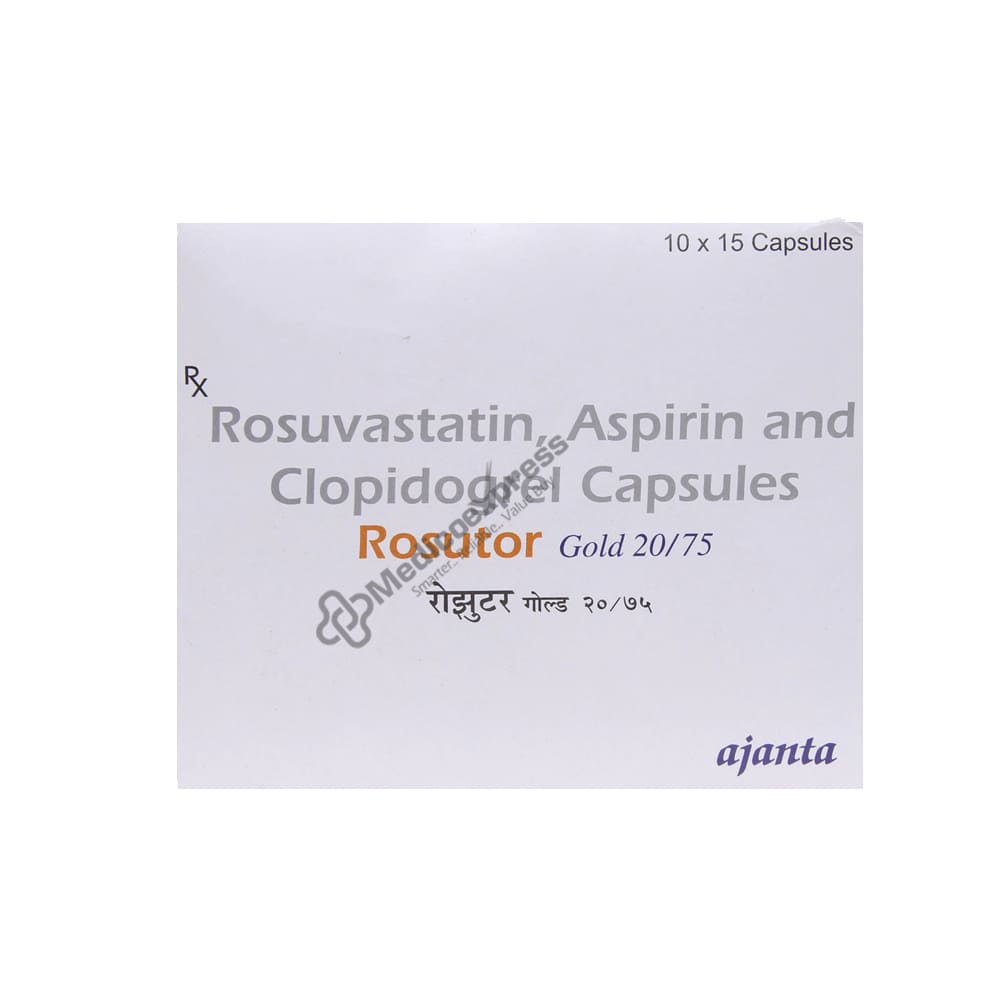 Rosutor Gold 20/75 Capsule 15's