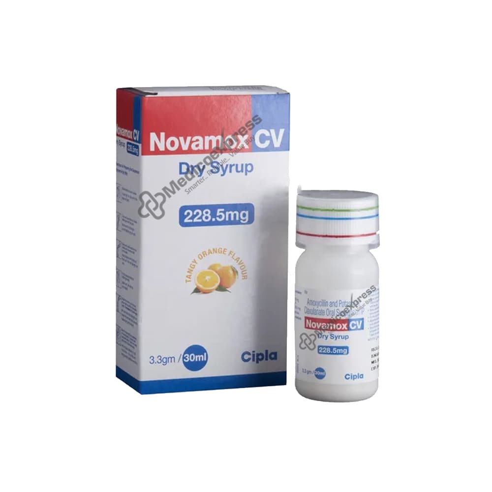 Novamox CV 228.5mg Tangy Orange Flavour Dry Syrup 30ml