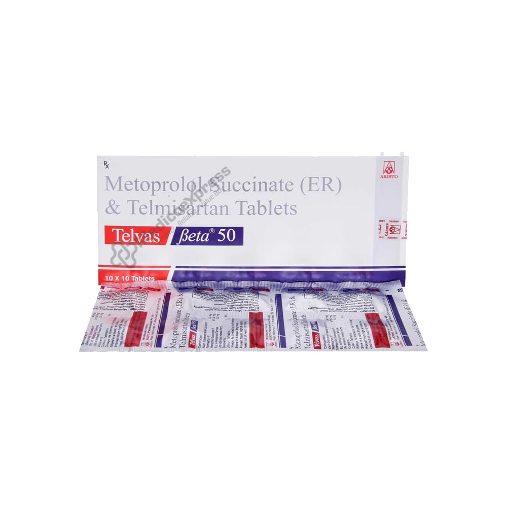 Telvas Beta 50 Tablet 10's