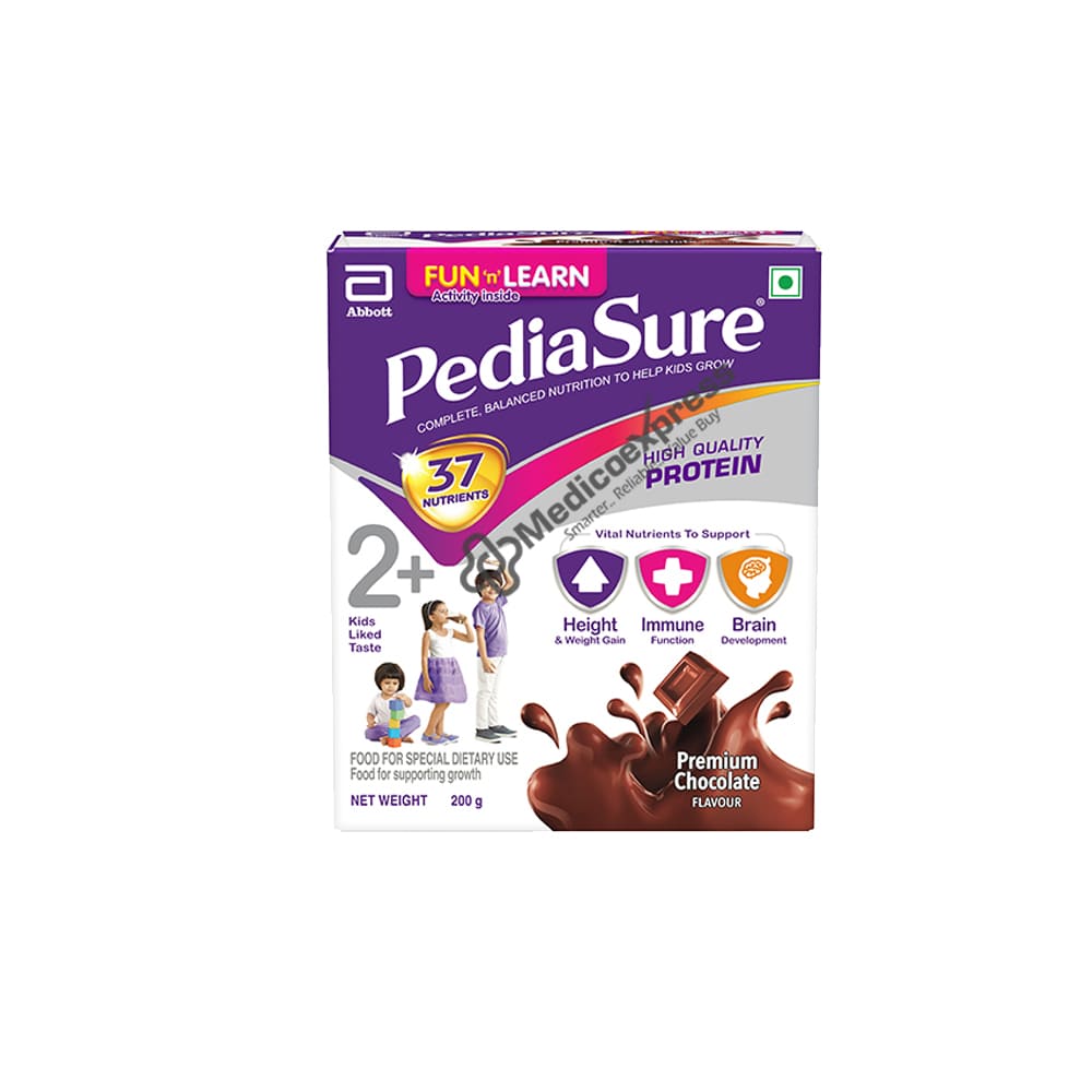 Pediasure Chocolate Flavour Powder Kids Nutrition Drink 7+ Years, 200 gm Refill Pack