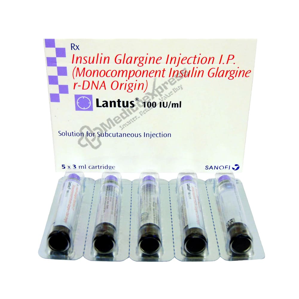 Lantus 100Iu Cartridge Of 3ml Solution For Injection