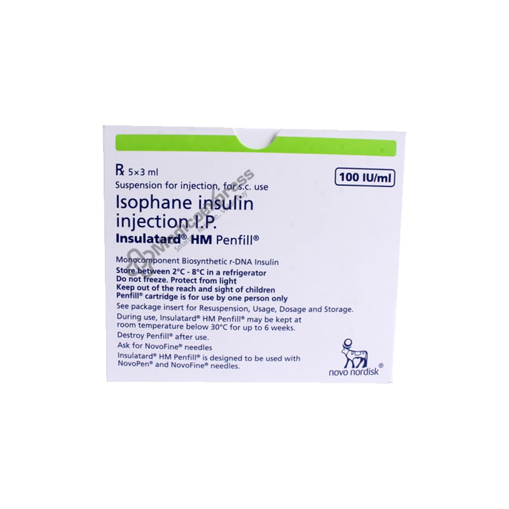Insulatard Hm Penfill 100iu Cartridge Of 3ml Suspension For Injection