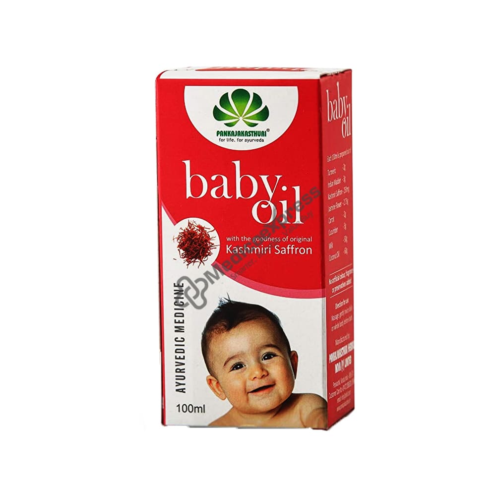 Pankajakasthuri Baby Oil with Kashmiri Saffron - 100ml