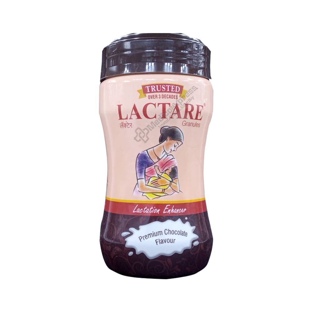 Lactare granules premium chocolate flavoured lactation enhancer, 250 gm jar