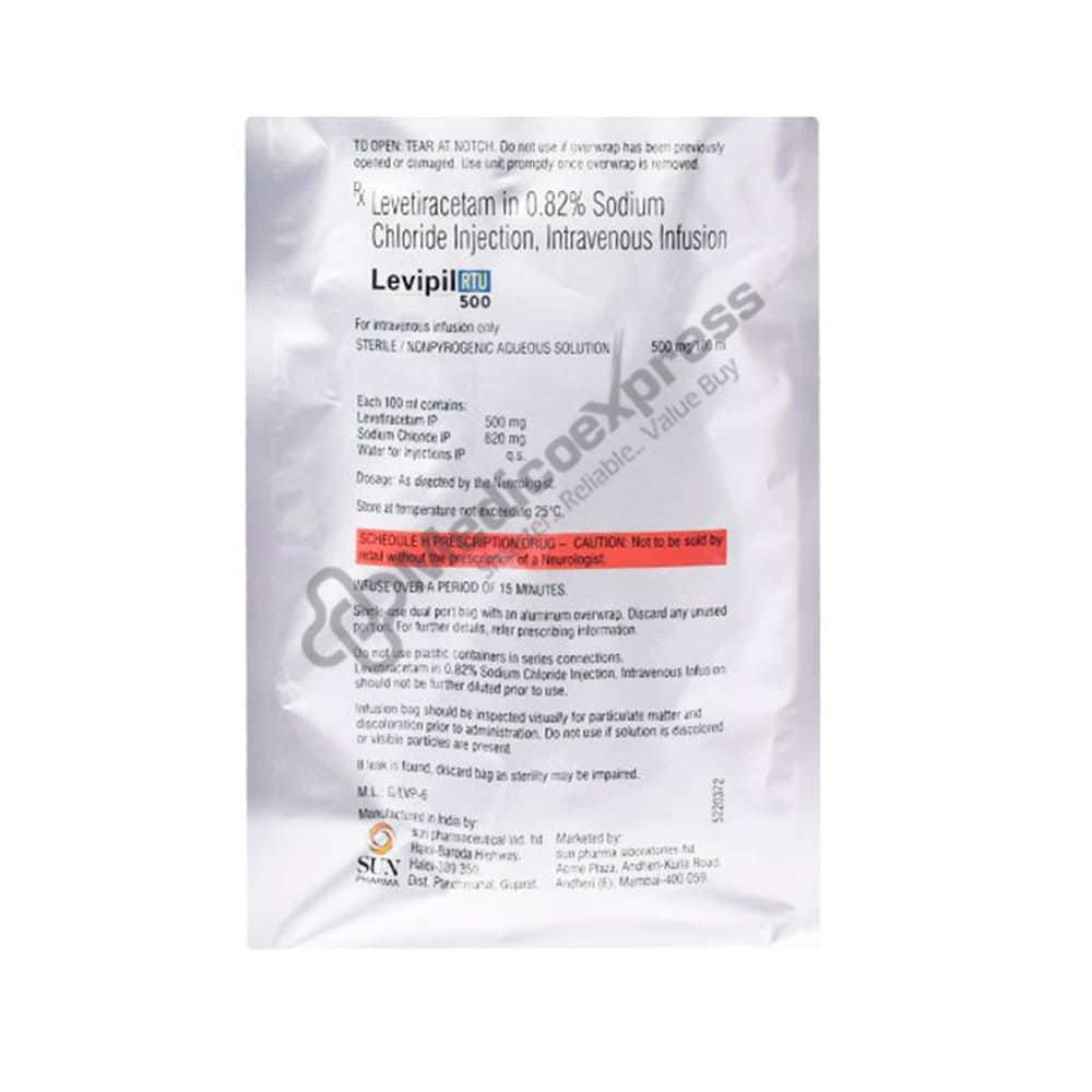 Levipil Rtu 500mg Packet Of 100ml Infusion